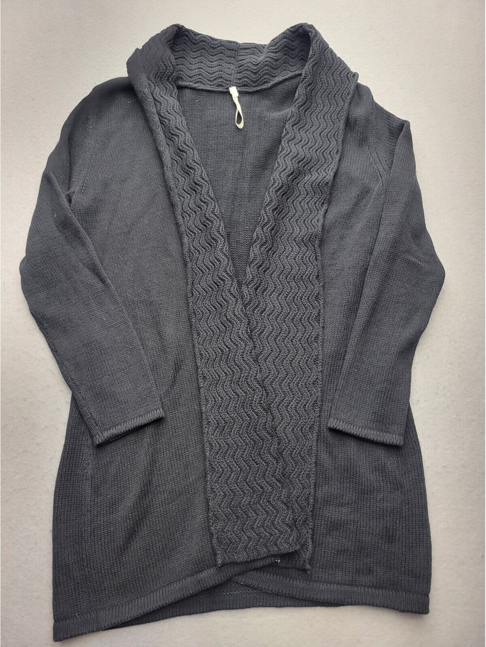 Leo & Nicole Women's Sweater XXL Black Cardigan Cotton V-Neck Lapel Casual